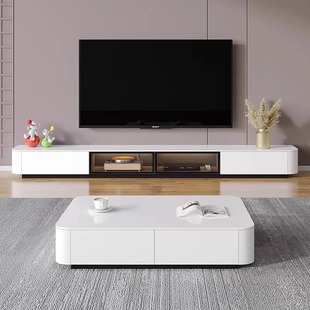双虎岩板地台电视柜现代简约极简地柜茶几组合小户型客厅轻奢电视