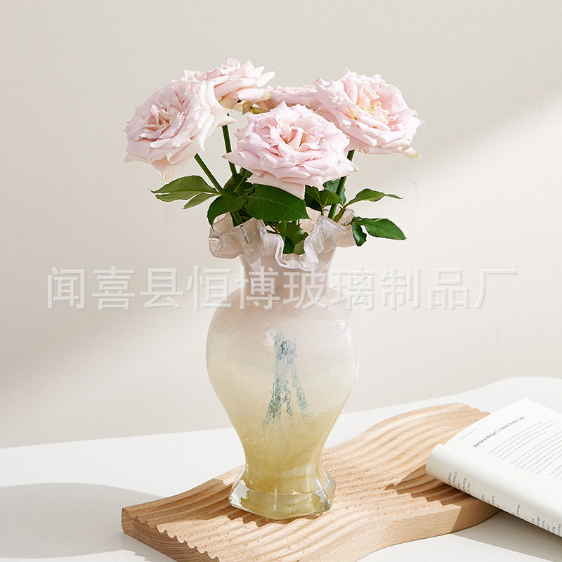 中古芬顿炫彩手工玻璃花