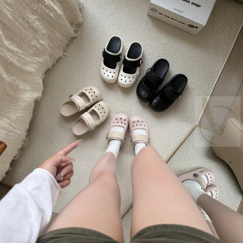 粉色洞洞鞋女夏季外穿不累脚沙滩鞋显脚小厚底增高超舒服2026新款