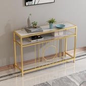 新中式 条案端景台玄关桌北欧大理石玄关柜轻奢风客厅条几靠墙边桌