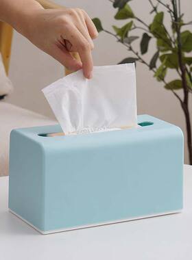 家用简约大号抽纸盒塑料挂墙装抽纸盒客厅桌面两用长方形放纸巾盒