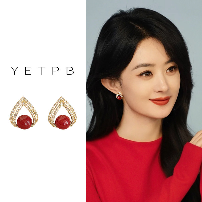 小众独特气质耳环女精致百搭好看高级耳钉秋冬本命年红色百搭耳饰,饰品/流行首饰/时尚饰品新,耳环,淘宝优惠券,粉丝福利购,淘宝优惠卷