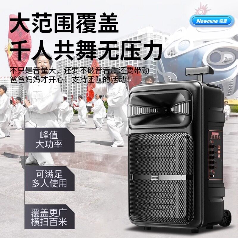 纽曼A12广场舞音响户外演出k歌专筒大音量业音箱家用拉杆蓝牙话