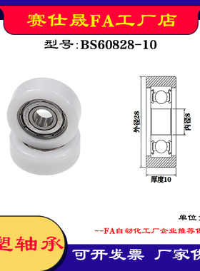 【赛仕晟】供应包塑轴承BS60828-10高品质尼龙滑轮 高耐磨滚轮
