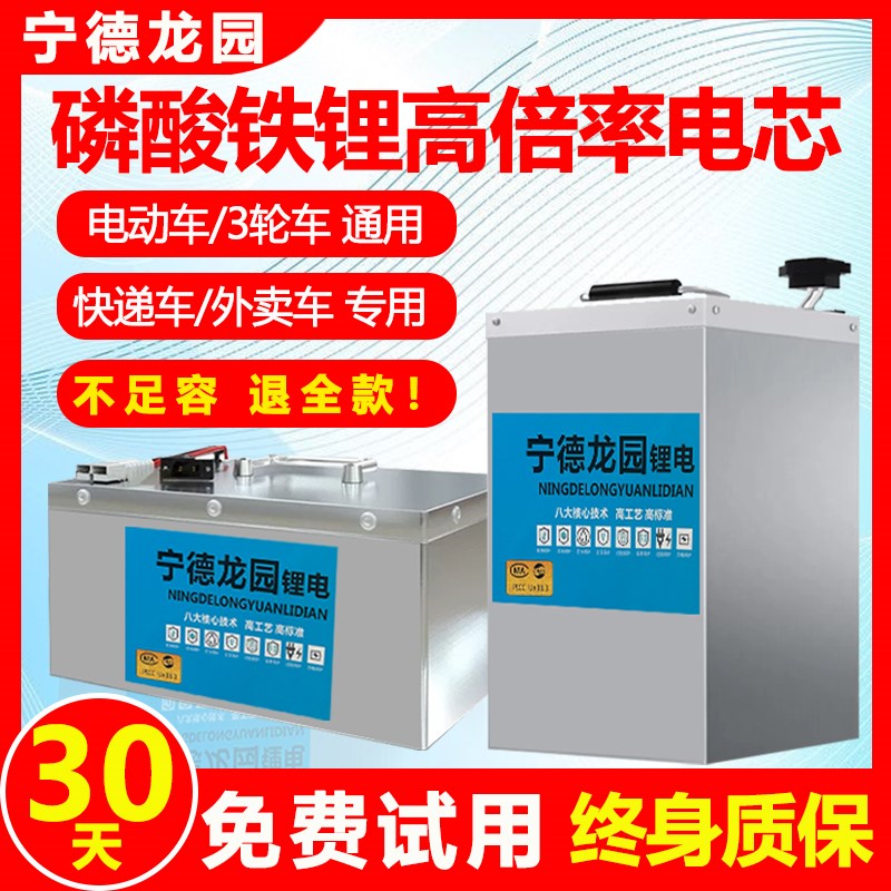 电动车宁德锂电48v电瓶二两三轮磷酸铁锂折叠60v外卖72v伏大容量