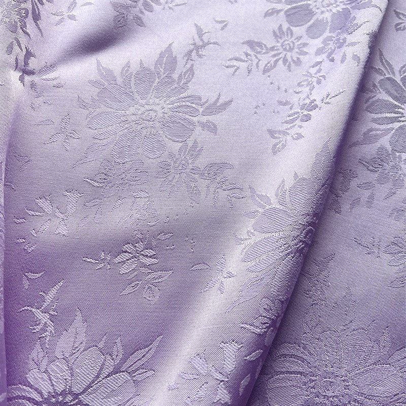 新款人丝人棉缎面光泽立体花朵提花面料马甲汉服旗袍裙Y子服装布