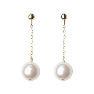 珍氏珠宝天然淡水珍珠耳钉耳坠女款 双珠灵动时尚轻奢气质感耳饰