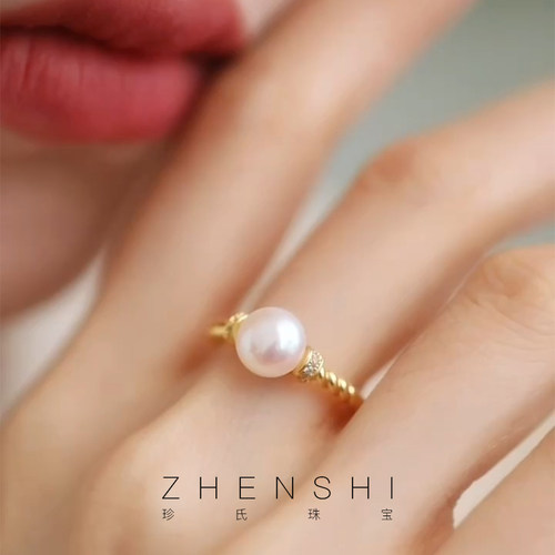 天然淡水珍珠戒指时尚女款