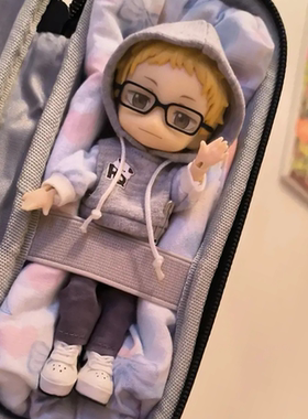 ob11娃娃外出包12分bjd收纳袋防尘gsc粘土人遛娃包防尘简约挂包