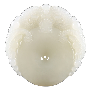 天然和田玉白玉平安扣吊坠男女款三羊开泰玉佩羊头挂件生肖羊项链