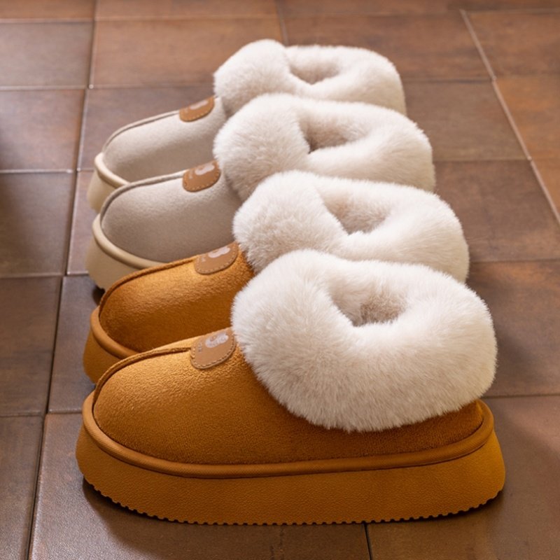 2025新款包跟棉拖鞋女士冬季室内通用加绒保暖厚底防滑棉鞋男外穿