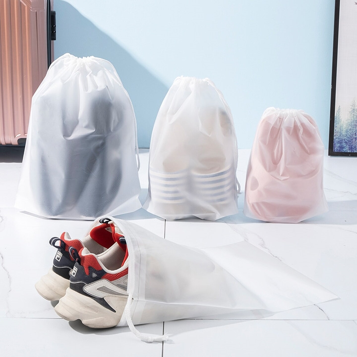 鞋袋装鞋子的收纳袋子便携旅行束口防尘透明收纳袋防尘袋球鞋鞋套