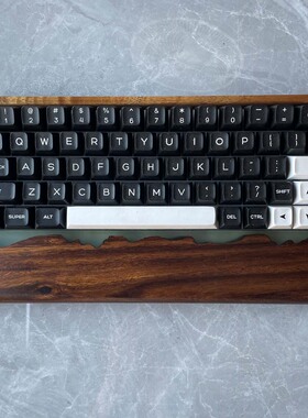 CNC树脂拼木透光客制化机械键盘GH60外壳手托2合1关联Wooting