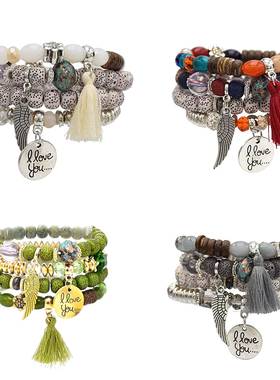 波西米亚多层串珠手链异域风