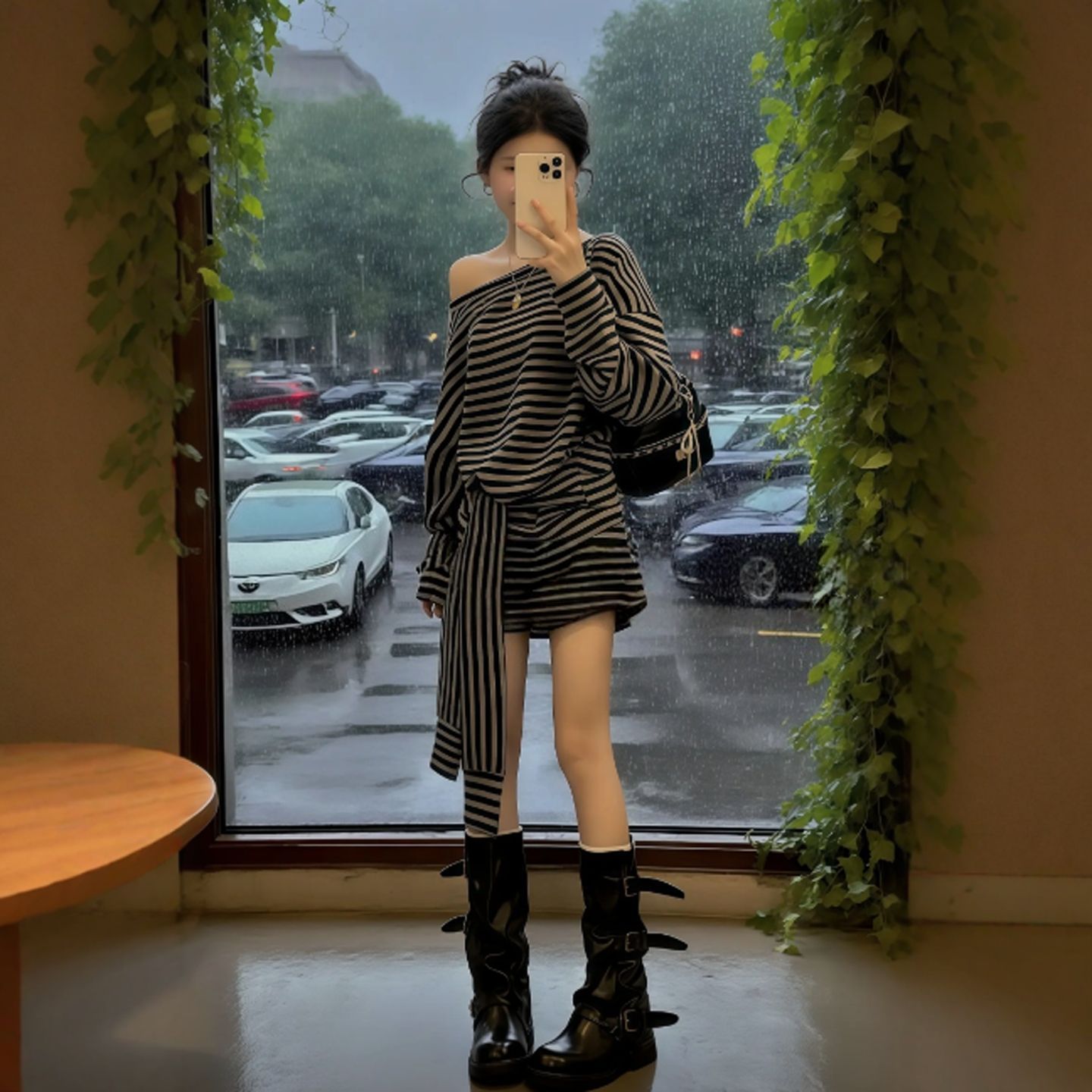 松弛感穿搭一整套早秋独特超好看