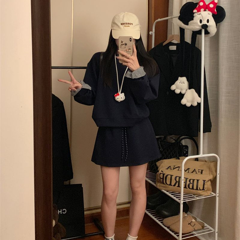 韩系搭配一整套休闲运动套装