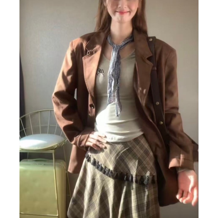 美拉德套装鹿皮绒西装外套