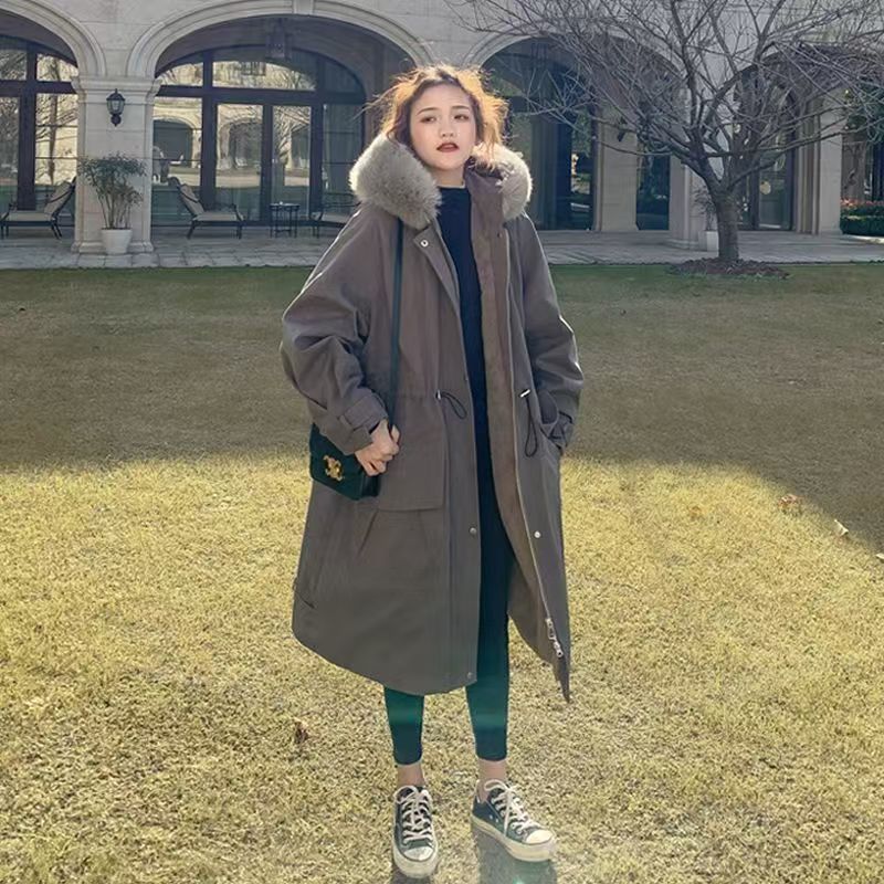 大毛领工装派克服女2025年冬季