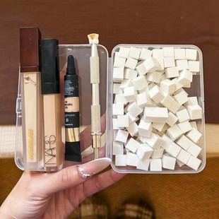 邪修遮瑕法 迷你小方块美甲拍拍胶海绵一次性粉扑抓夹笔化妆工具
