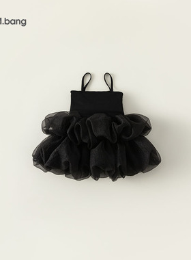 宥宝童装湖州童装2024女童连衣裙夏装吊带蓬蓬裙表演服XQ23021