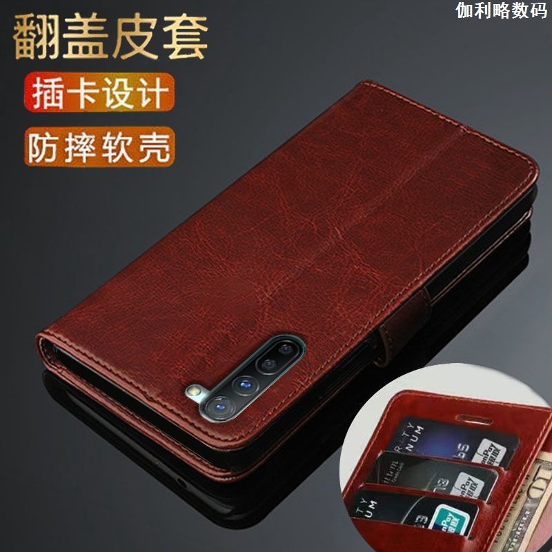 适用OPPOReno3翻盖钱包防摔皮套