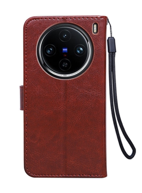 vivoX100Pro手机壳V2324A翻盖皮套外壳步步高防摔硅胶插卡全包边