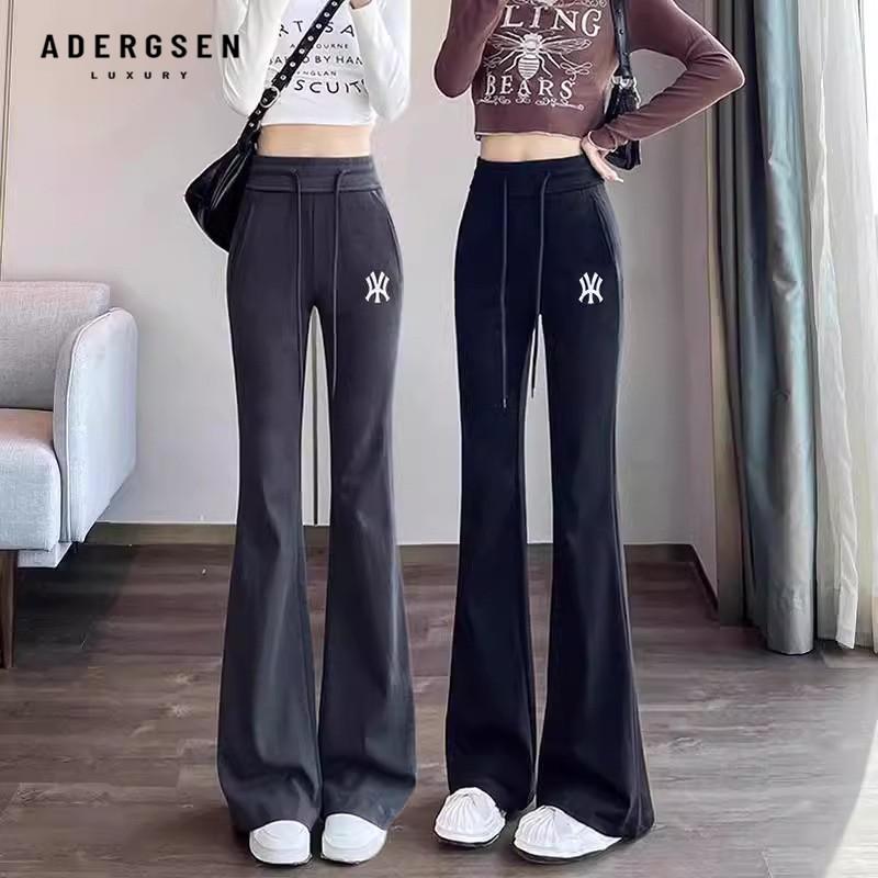 ADERGSEN时尚百搭微喇叭裤女春夏简约运动休闲裤子显高显瘦阔腿裤