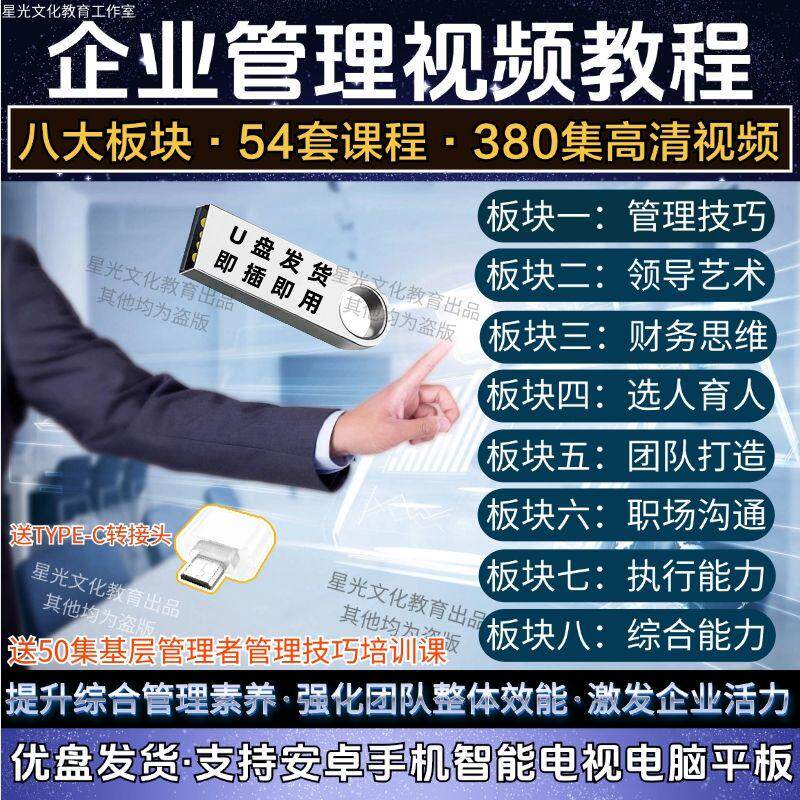 企业管理培训课程加密优盘领导力沟通技巧团队打造自学视频U盘