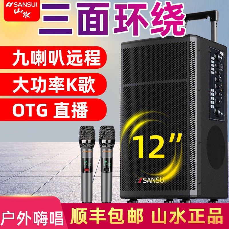 山水TE12户外拉杆音箱K歌广场舞