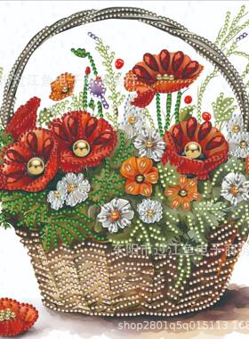 跨境异形亮钻鲜花卡通点钻画5D钻石贴画亚马逊厂家直销水晶手工