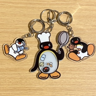 pingu企鹅钥匙扣小挂件配件小巧迷你精致可爱女生防丢失扣环