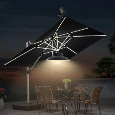 Solar Powered LED Umbrella Lights Remote Control Clip-On