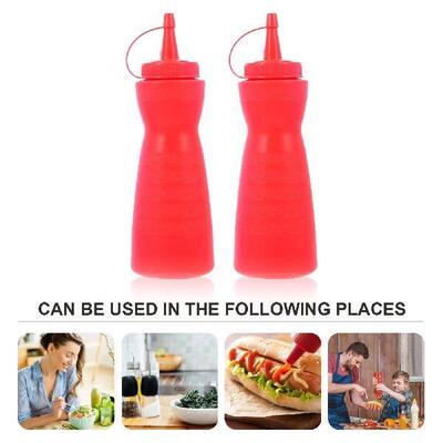 2 Pcs Squeeze Sauce Bottle Containers Ketchup Condiment