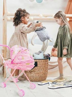 Cute Stroller Baby Mini Kids Iron Frame Play Game House