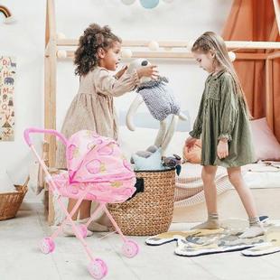 Cute Stroller Baby Mini Kids Iron Frame Play Game House