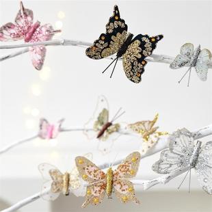 Butterfly Cut Ornaments Christmas Decor Glitter Tree Laser