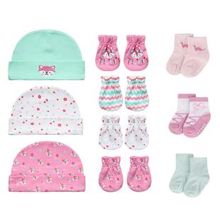 Baby Hat and Mittens Girl Boy Cap Socks Comfy Infant Hat &