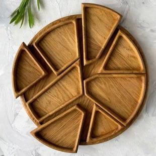Round Wooden Serving Tray Desserts Table Tray Round Wooden