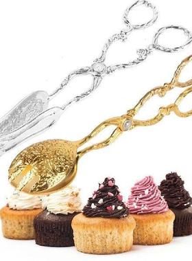 Gold-plated Vintage style Buffet Food Tong Fruit Salad Cake