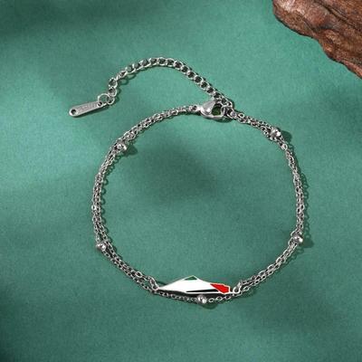 Enamel Palestine Map Charm Bracelets for Women Men Stainless