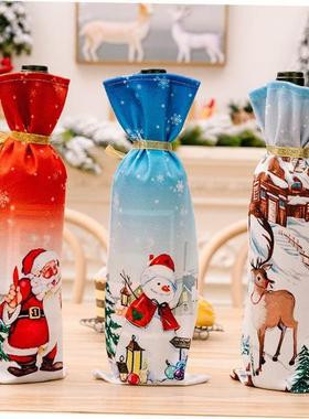 Christmas decoration bottle set champagne bag 圣诞酒瓶套