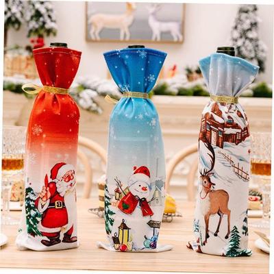 Christmas decoration bottle set champagne bag 圣诞酒瓶套