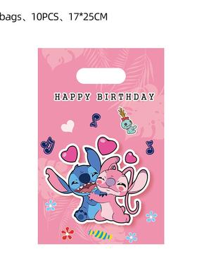 Lilo & Stitch Pink Blue Candy Bag Handle Gift Bag Girls Boys