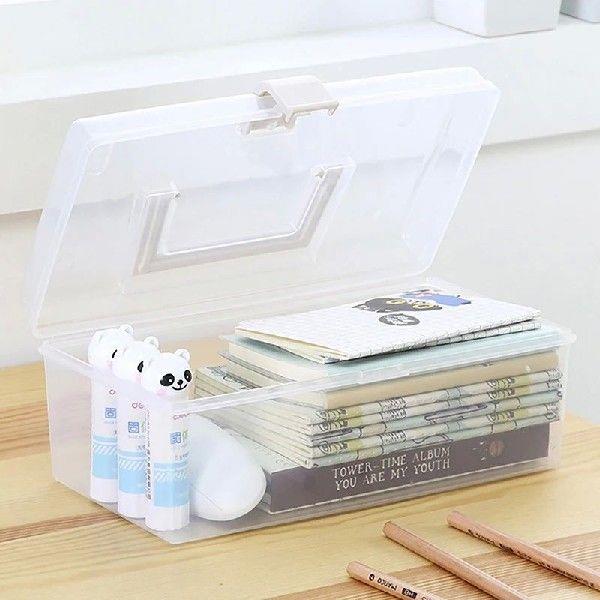 1pc Mask Storage Box With Handle Household Dust-proof