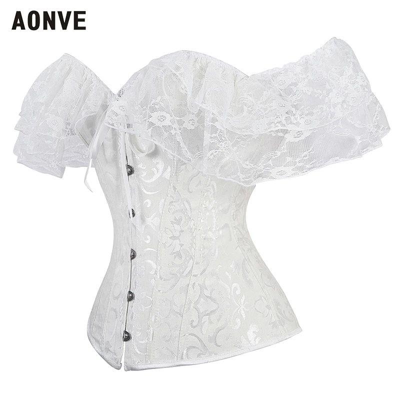 Sexy Lace Corset Tops Black Gothic Clothing Waist Slimming