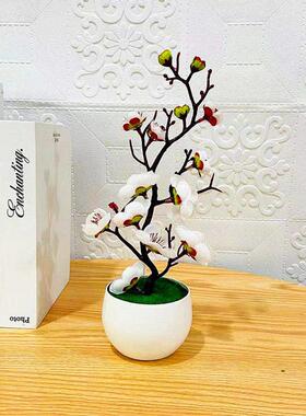 Bonsai Silk Flowers Plum Blossoms Artificial Plant Fake Flow