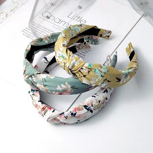Girls New Flower Head Bands For Women Print Hair Hoop Knot H
