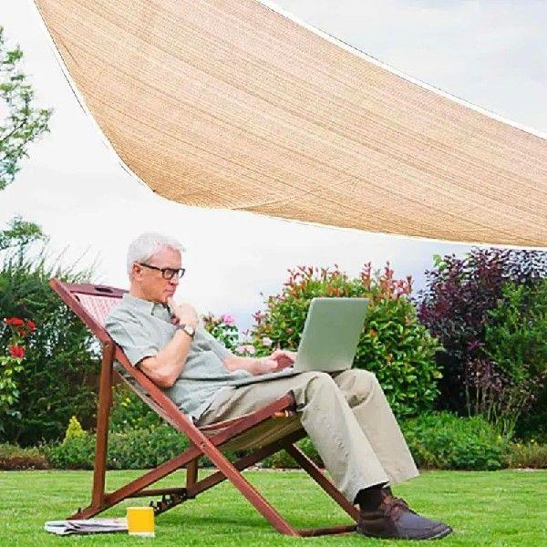 Waterproof Triangle Shade Sail Awning Cover Outdoor Three