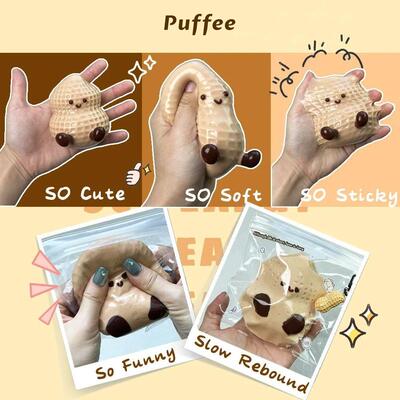 Peanut Food-grade Silicone Squishy Toy, Handmade Taba Squish