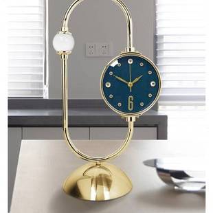 创意轻奢座钟客厅家用台钟桌面时钟摆件现代简约钟表摆放台式 坐钟